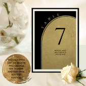 Elegant Black and Gold, Arch Weddentable Number