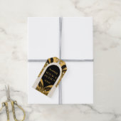 Elegant Black and Gold Art Deco Archway Wedding Cadeaulabel (Met Touw)