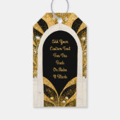Elegant Black and Gold Art Deco Archway Wedding Cadeaulabel (Achterkant)