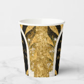 Elegant Black and Gold Art Deco Archway Wedding Papieren Bekers (Links)