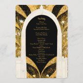 Elegant Black and Gold Art Deco Archway Wedding Programmakaart (Achterkant)
