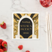 Elegant Black and Gold Art Deco Archway Wedding Servet (Insitu)