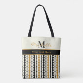 Elegant Black and Gold Art Deco Pattern Tote Bag (Achterkant)