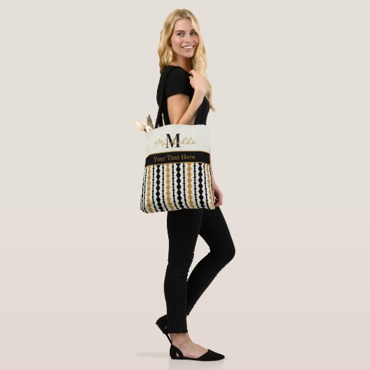 Elegant Black and Gold Art Deco Pattern Tote Bag (Op model)