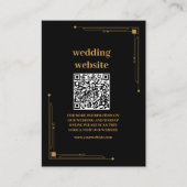 Elegant Black and Gold Art Deco Wedding Informatiekaartje (Voorkant)