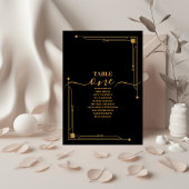 Elegant Black and Gold Art Deco Wedding Kaart