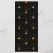 Elegant Black and Gold Art Deco Wedding Menu (Achterkant)