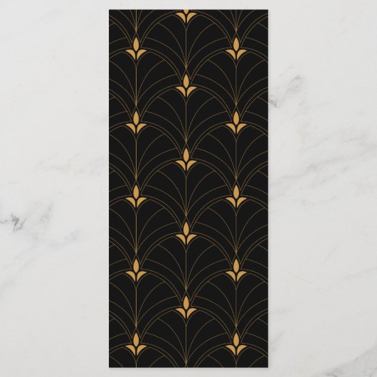 Elegant Black and Gold Art Deco Wedding Menu (Achterkant)