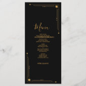 Elegant Black and Gold Art Deco Wedding Menu (Voorkant)