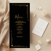 Elegant Black and Gold Art Deco Wedding Menu