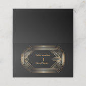Elegant Black and Gold Art Deco Wedding Plaatskaartje (Buitenkant ongevouwen)