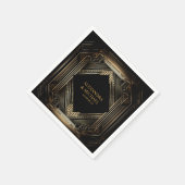 Elegant Black and Gold Art Deco Wedding Servet (Hoek)