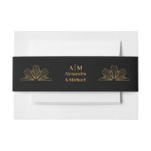 Elegant Black and Gold Art Deco Wedding Uitnodigingen Wikkel (Voorkant Voorbeeld)