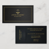 Elegant Black and Gold Attorney Act Visitekaartje (Voorkant / Achterkant)