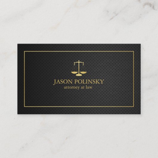 Elegant Black and Gold Attorney Act Visitekaartje (Voorkant)