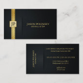 Elegant Black and Gold Attorney Act Visitekaartje (Voorkant / Achterkant)