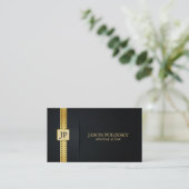 Elegant Black and Gold Attorney Act Visitekaartje (Staand voorkant)