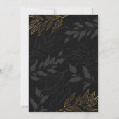 Elegant Black and Gold Birthday Invitation Kaart (Achterkant)