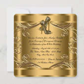 Elegant Black and Gold Birthday Party Kaart (Achterkant)