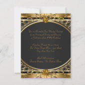 Elegant Black and Gold Birthday Party Kaart (Achterkant)