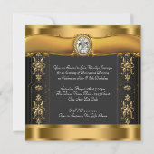 Elegant Black and Gold Birthday Party Kaart (Achterkant)