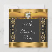 Elegant Black and Gold Birthday Party Kaart (Voorkant)