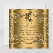 Elegant Black and Gold Birthday Party Kaart (Achterkant)