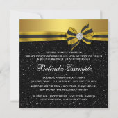 Elegant Black and Gold Birthday Party Kaart (Achterkant)