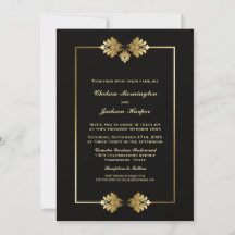 Elegant Black and Gold Border Wedding