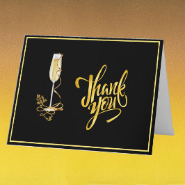 Elegant Black and Gold Budget Retirement Bedankkaart