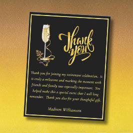 Elegant Black and Gold Budget Retirement Bedankkaart