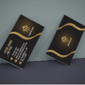 Elegant Black and Gold Business Card Visitekaartje