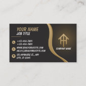 Elegant Black and Gold Business Card Visitekaartje (Voorkant)