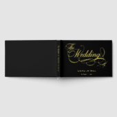 Elegant Black and Gold Calligraphy Wedding Gastenboek (Volledig)
