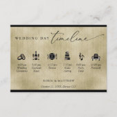 Elegant Black and Gold Champagne Wedding Tijdschem Informatiekaartje (Voorkant)