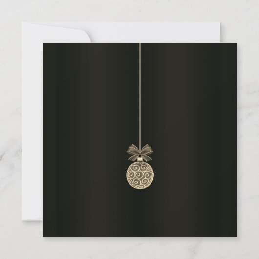Elegant Black and Gold Christmas Invitation  Kaart (Achterkant)