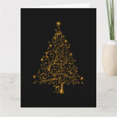 Elegant Black and Gold Christmas Tree Christmas Kaart (Voorkant)