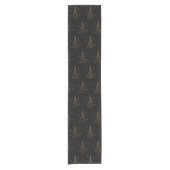 Elegant Black and Gold Christmas Tree Pattern Korte Tafelloper (Voorkant)
