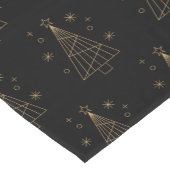 Elegant Black and Gold Christmas Tree Pattern Korte Tafelloper (Hoek)