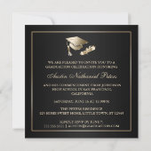 Elegant Black and Gold Class of 2012 Invitation Kaart (Achterkant)