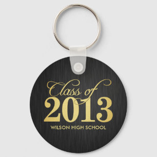 Elegant Black and Gold Class of 2013 key-chains Sleutelhanger