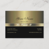 Elegant Black and Gold Effect Sparging Diamonds Visitekaartje (Achterkant)