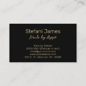 Elegant Black and Gold Foil Leopard Brush Stroke Visitekaartje (Achterkant)
