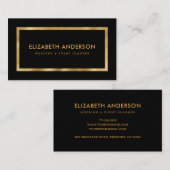 Elegant Black and Gold Foil Wedding Event Planner Visitekaartje (Voorkant / Achterkant)
