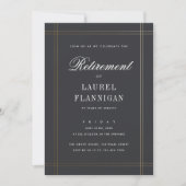 Elegant Black and Gold Formal Retirement Party Kaart (Voorkant)