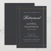 Elegant Black and Gold Formal Retirement Party Kaart (Voorkant / Achterkant)