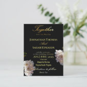 Elegant Black and Gold Formal Wedding Briefkaart (Staand voorkant)