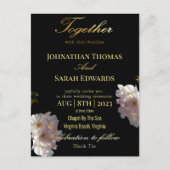 Elegant Black and Gold Formal Wedding Briefkaart (Voorkant)