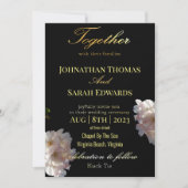 Elegant Black and Gold Formal Wedding Invitation Kaart (Voorkant)