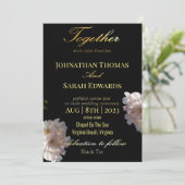 Elegant Black and Gold Formal Wedding Invitation Kaart (Staand voorkant)